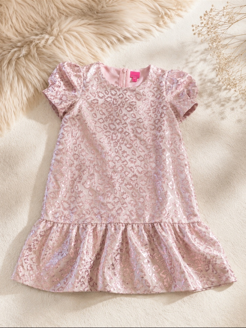 Lilly Pink Metallic Leopard Print Dress